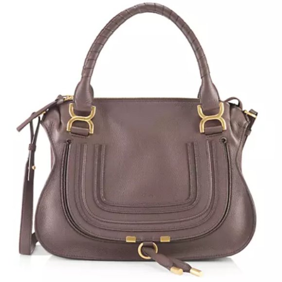 Chloe Handbags - Chloe Medium Marcie Leather Satchel Bold Brown
